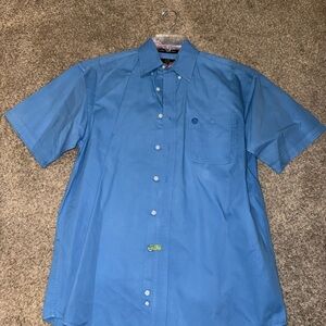 Wrangler Men's Casual Blue Button Down Shirt